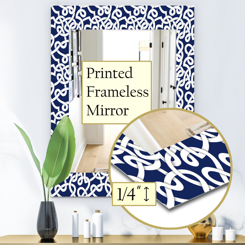 Miroir mural 15 mid-century scandinave, H 24 po x l 32 po, Géométrique 2