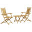 2 - Person Wood Patio Dining Set with Square Table-99694291