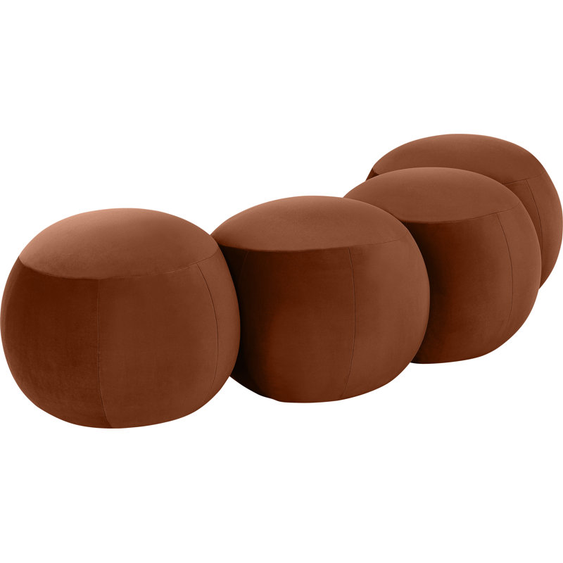 Apollo Velvet Bench, 18" H x 65" W x 31" D, Cognac Velvet