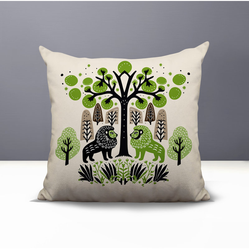 Coussin Comas, Chartreuse, Carré 15 po