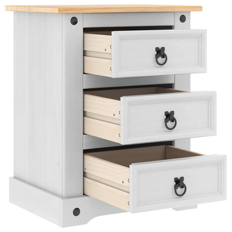 53cm W Solid Wood Bedside Table