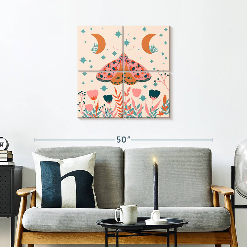 Brampt Moon And Moth, 26" H x 26" W