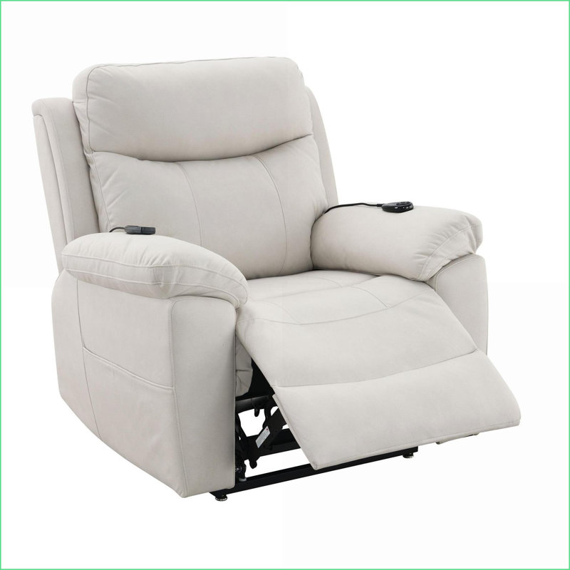 Fauteuils inclinables avec lève-personne électrique, chauffage et amp; Massage | Microfibre polie moderne | Beige, Blanc