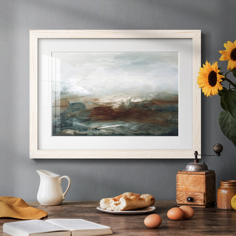 «Lingering Light IV», reproduction encadrée rustique avec tableau mat, H 28 po x l 42 po x P 1,5 po, Blanc