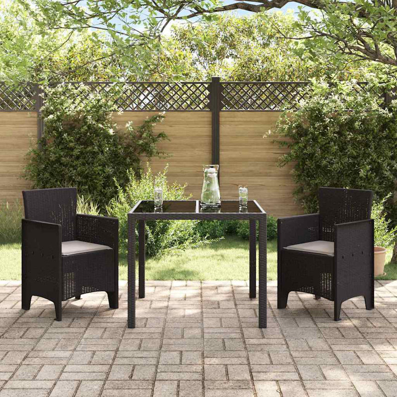 Patio Dining Side Chair, Brown, White