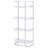 Glossy White 4-Shelf Open Back Bookcase