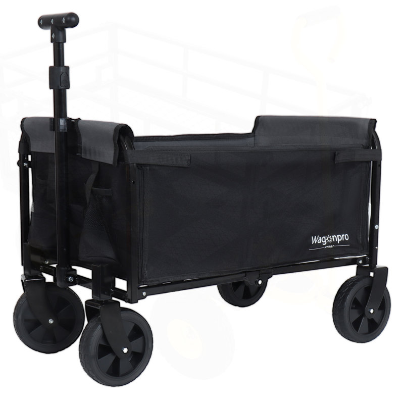 Chariot de camping pliable tout-en-un convertible: siège de banc, compartiment de rangement et attache pour chien incluse pour une utilisation polyvalente à l'extérieur