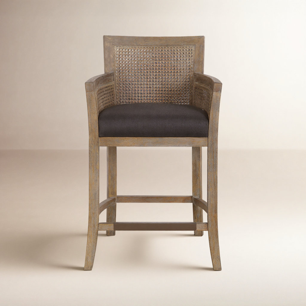 Farlane 26" Bar Stool, Dark Gray/Brown
