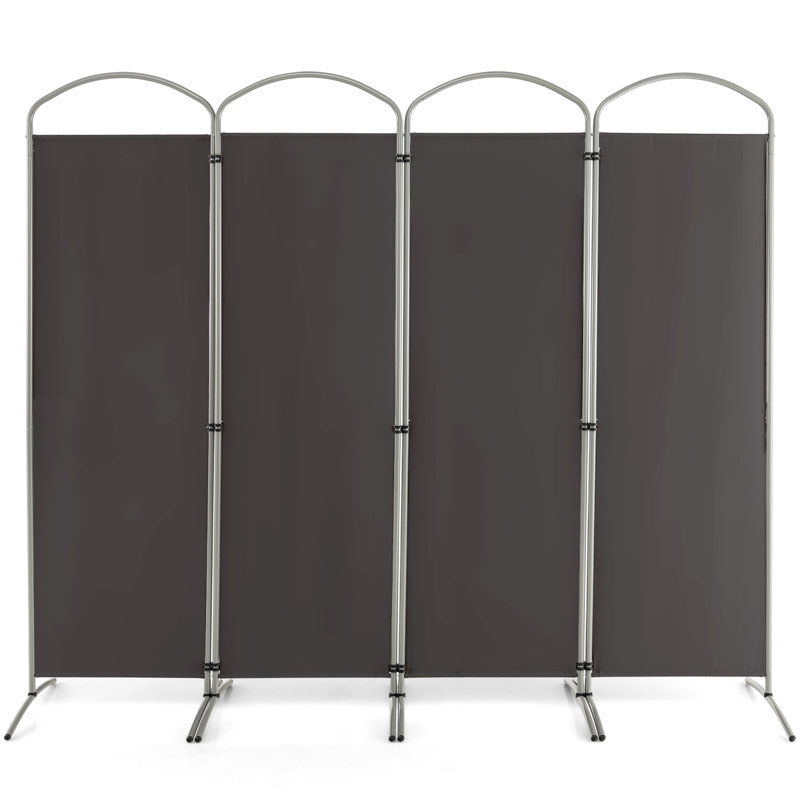 Cloison pliante Caleshia, 4, H 74 po x l 87 po x P 20 po, gris