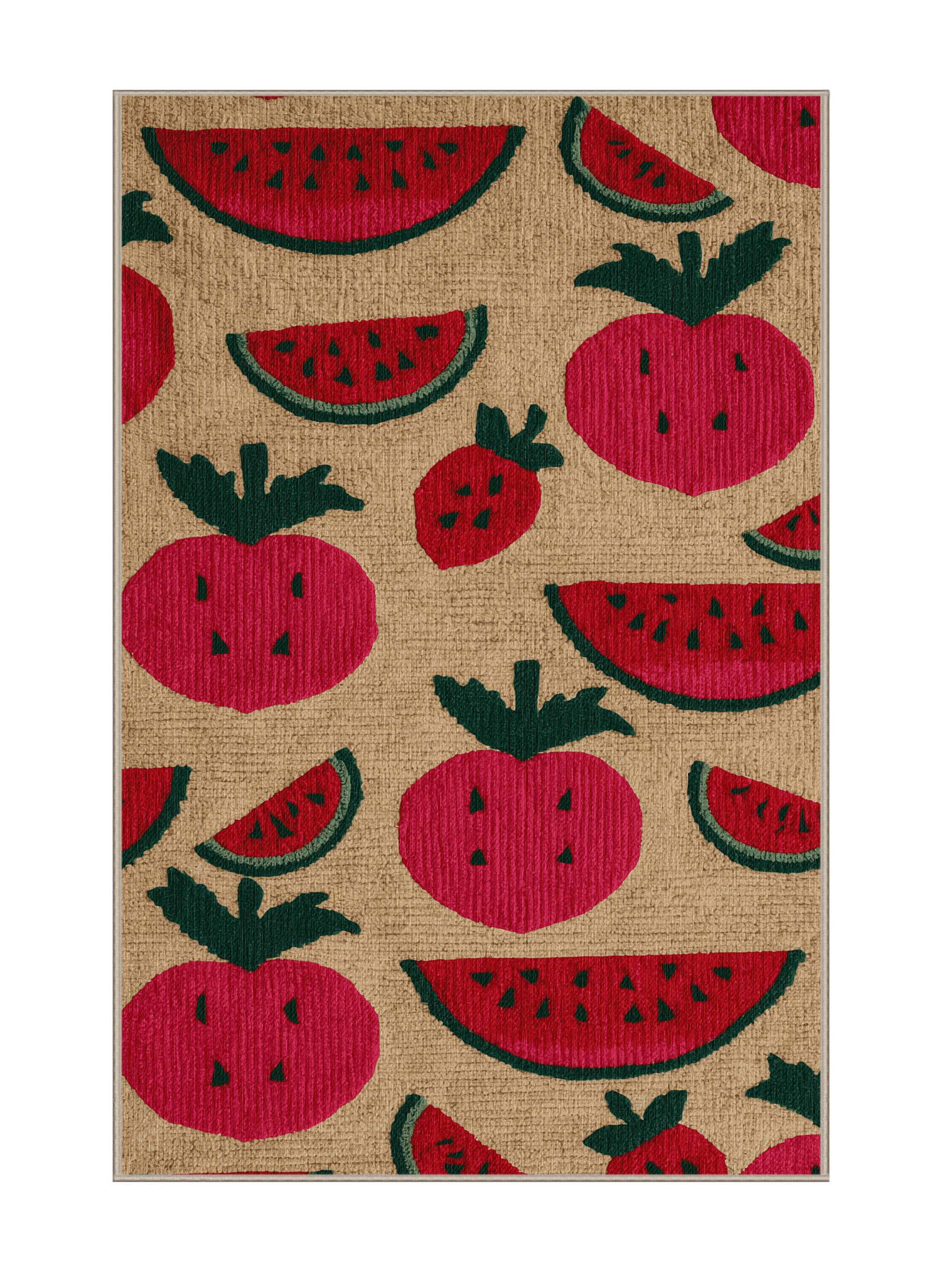 One Allium Way® Washable Radish Watermelon Vegetables Area Rug | Wayfair