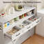 Buffet ferme en bois massif - Port de chargement, 3 tiroirs, 4 portes et rangement réglable-716552722