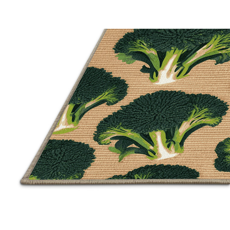  Tapis lavable avec légumes choux broccoli, Carré 8 pi
