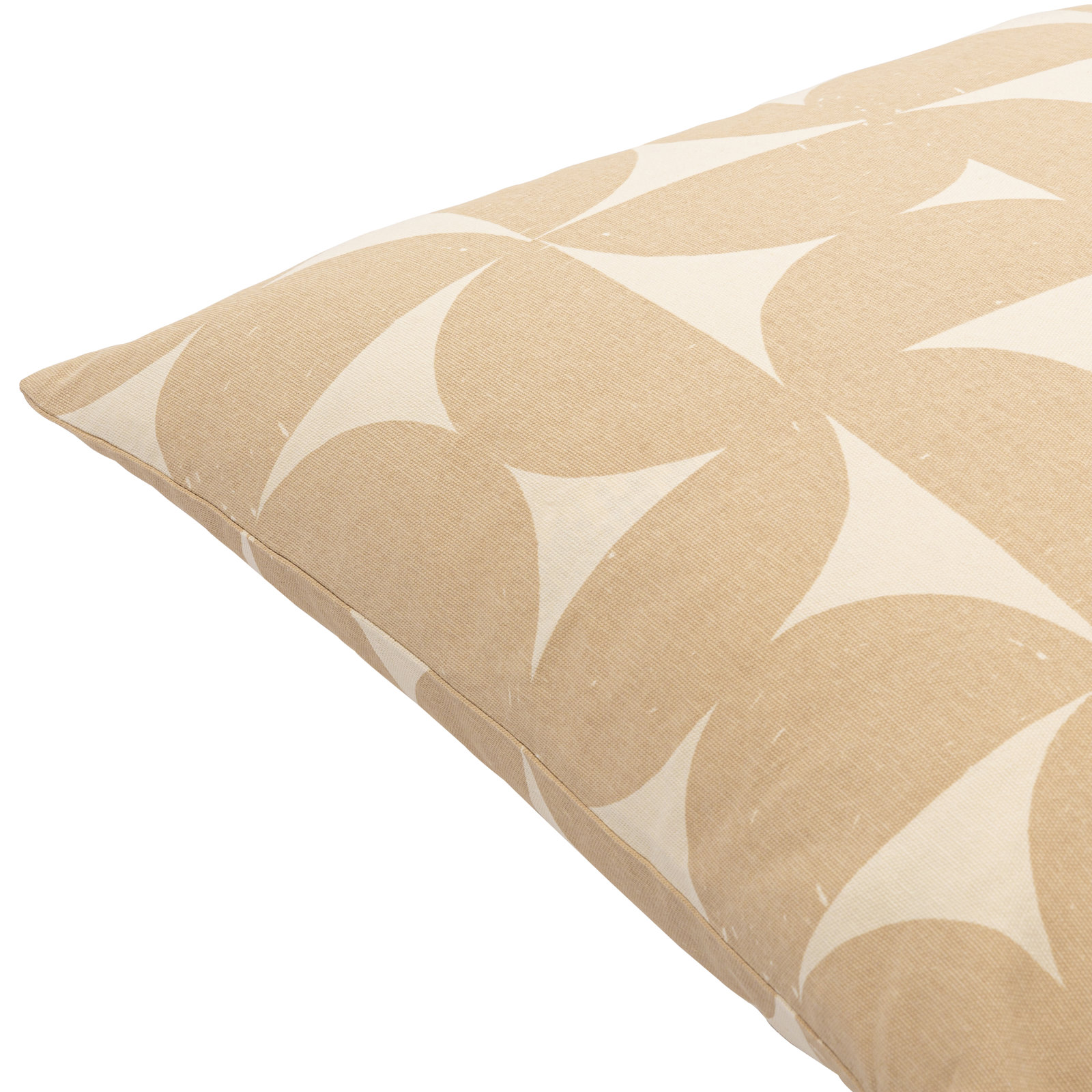 Frenk Geometric Cotton Lumbar Throw Pillow, Tan/Beige, Polyester