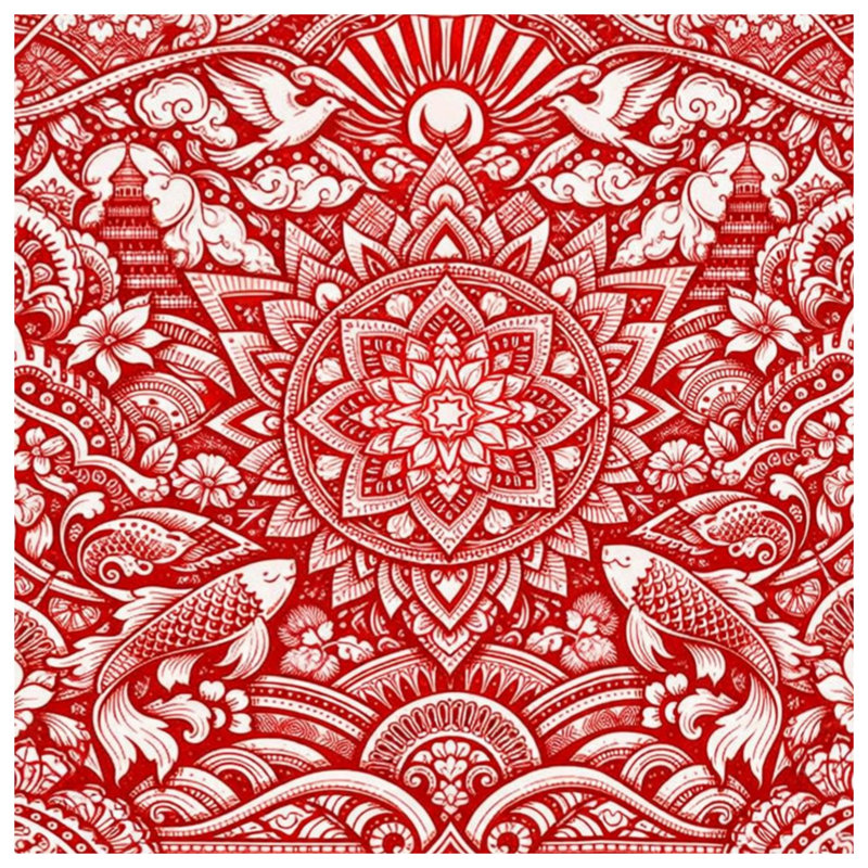 Rideaux de fenêtre complexes et transparents Mandala, 50" x 92" - 1 Panel, Transparent