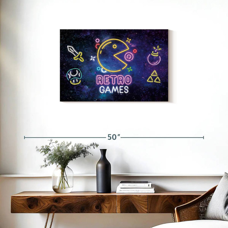 Keiraleigh Neon Retro Jeux, H 20 po x l 30 po