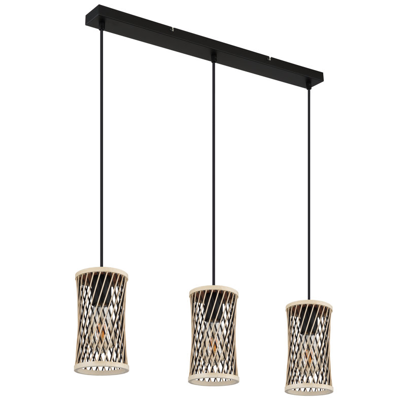 3 - Light Matte Black Geometric Pendant