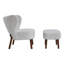 Juliane Upholstered Wingback Chair with Footstool
