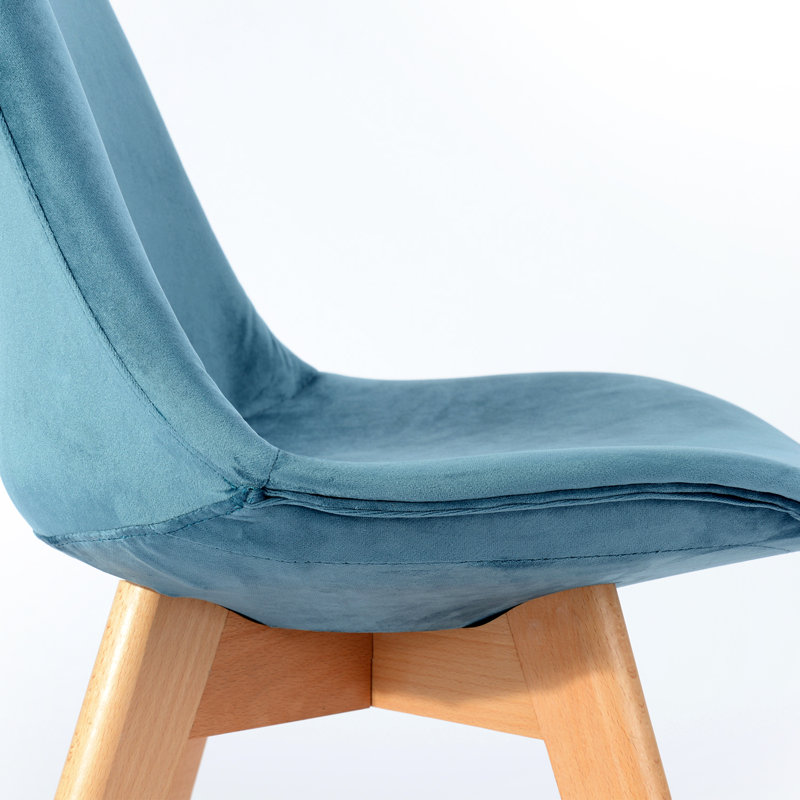 Emily 45cm H Velvet Upholstered Side Chair, Blue