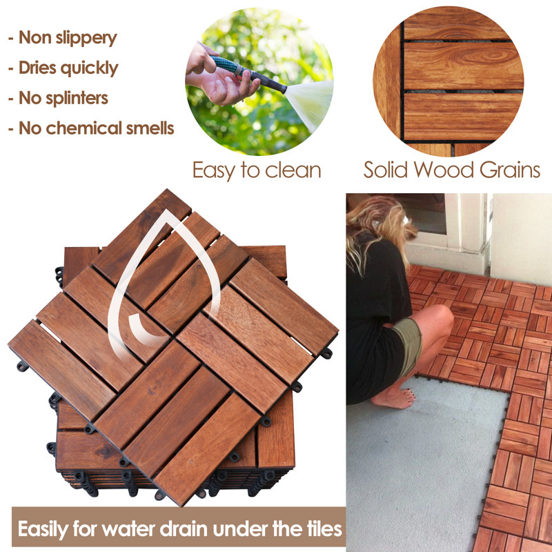 Carreau de bois brun ADT1 11,81 po x 11,81 po