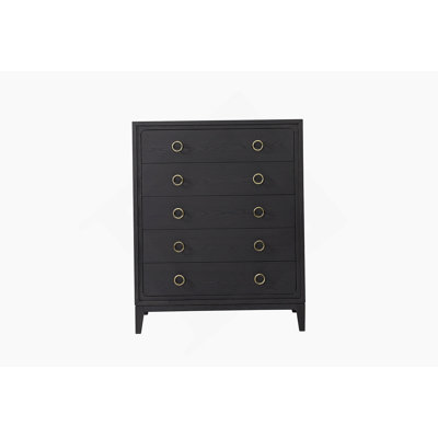 Commode 5 tiroirs au fini poivre
