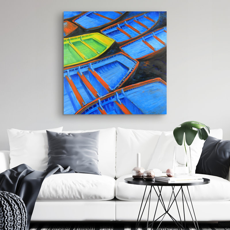 Small canoes - 32"x32" art on canvas