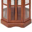 Vitrine de coin 70,5 po - 5 tablettes (3 réglables) avec système d'éclairage, portes en verre trempé (noyer)-1431046958