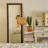 French Vintage Teak Pearl-Shaped Frame Full-Length Mirror
