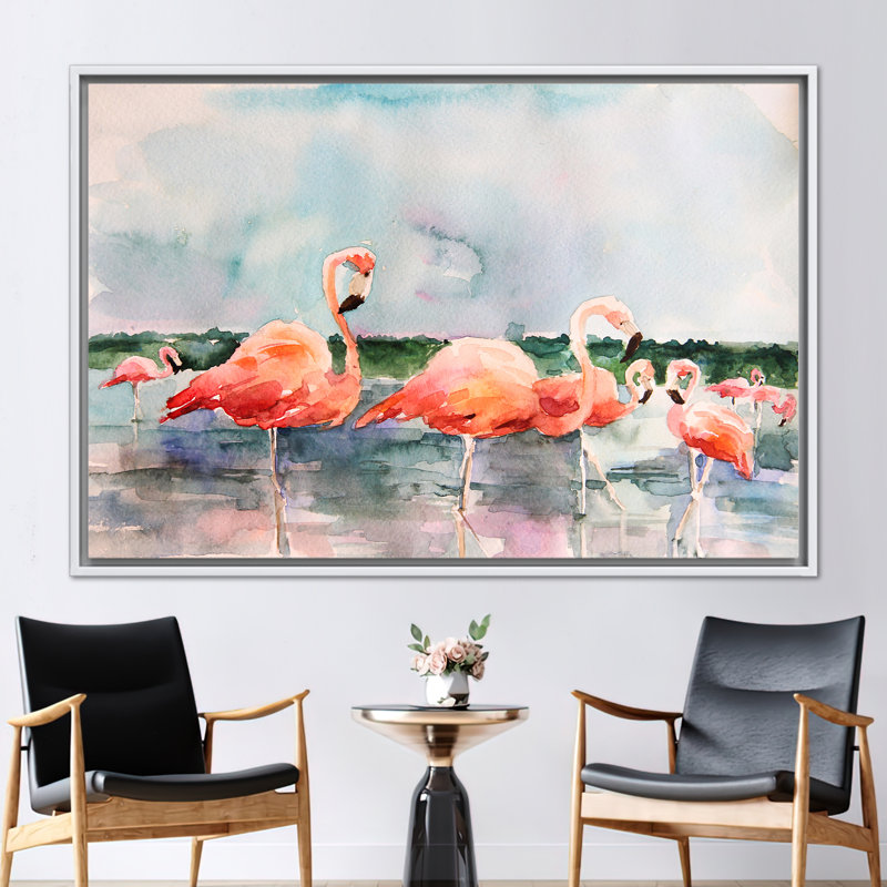 Print on Canvas, 50 cm H x 70 cm W, White Floater Framed