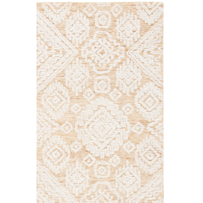 Tapis géométrique en laine et en coton touffeté à la main Droz, Rectangle 6 pi x 9 pi