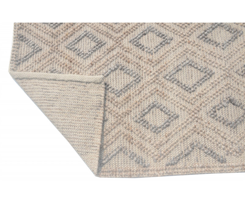 Tapis moderne brun clair à motif de losanges gris, Rectangle 8 pi x 11 pi