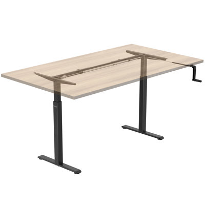 Mount-It! Height Adjustable Stand Up Desk with Manual Crank, Desk Frame Only for Home & Office