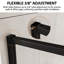 Porte de douche à cadre 60 po x l 71 po, porte de douche pivotante en verre trempé transparent de 6 mm, porte de douche battante avec cadre réglable en aluminium au fini noir mat-122433020