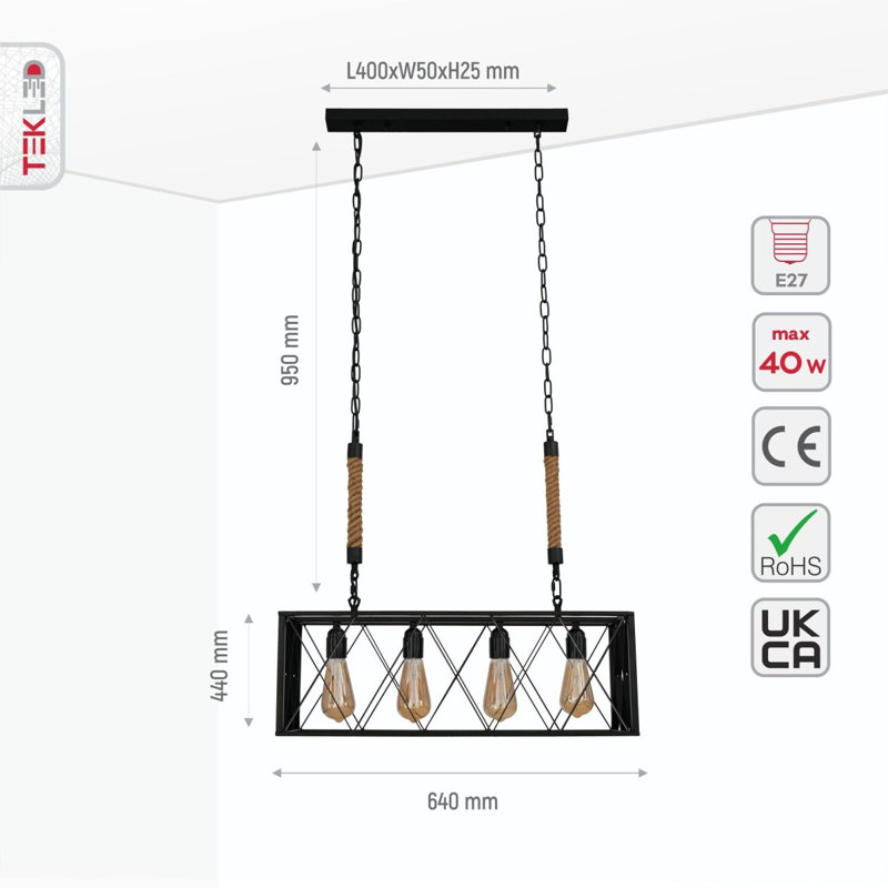 Ahkeel 4 - Light Kitchen Island Chandelier