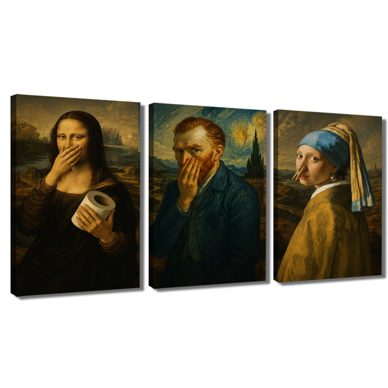 Drôle d'art classique parodie Mona Lisa Van Gogh, H 12 po x l 24 po x P 1 po