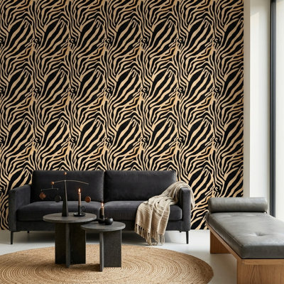Rouleau double à motif zébré à motif animalier