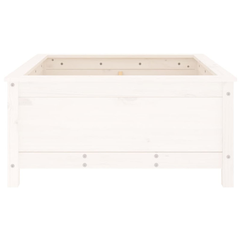 Bojana Wood Pot Planter, White, Pine, 39cm H x 82.5cm W x 82.5cm D