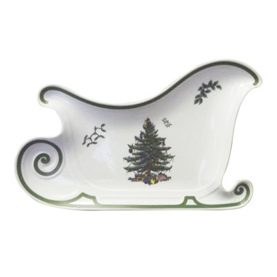 Christmas Tree Serve Sleigh Plate