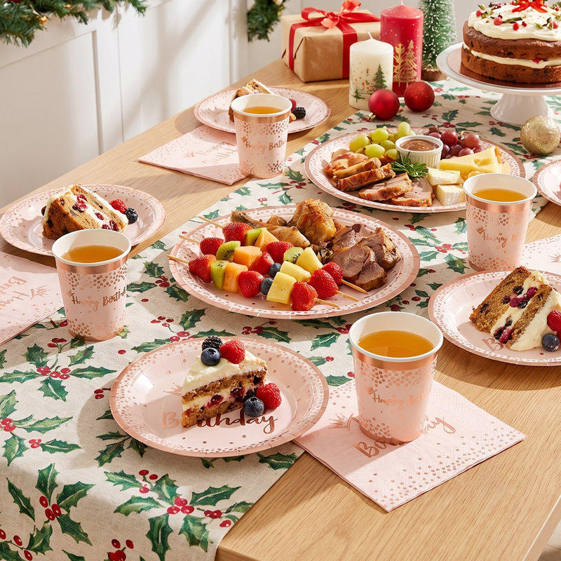 60-Piece Disposable Birthday Party Paper Tableware Set
