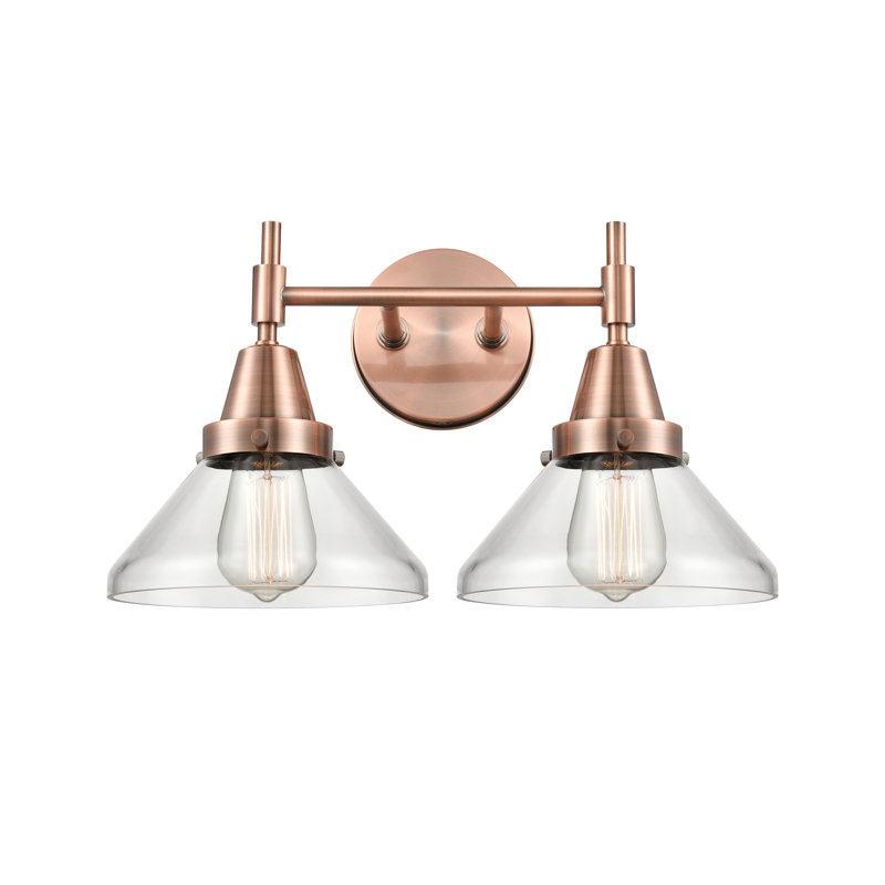 Amede 2 - Light Dimmable Vanity Light, Antique Copper, Matte White, No Bulb