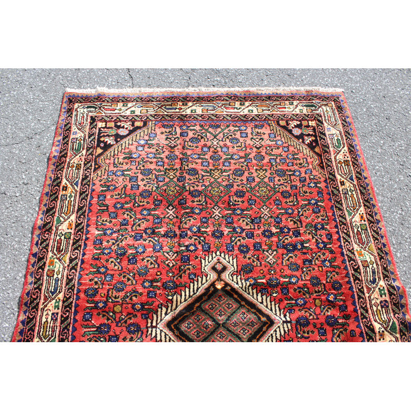 Tapis rouge 4X6 Vintage | Tapis oriental tribal tribal | Tapis bohémien Kazak | Tapis fait à la main
