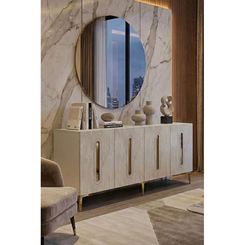 Console, Beige/Gold