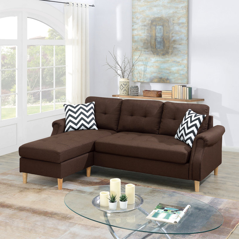 Canapé modulaire réversible Living, Polyfibre café foncé