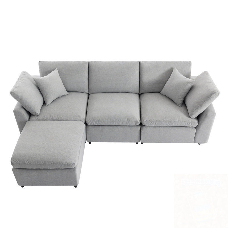L-Shaped Modular Sofa With Reversible Chaise