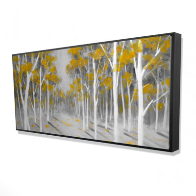 Yellow Birch Forest Print On Canvas