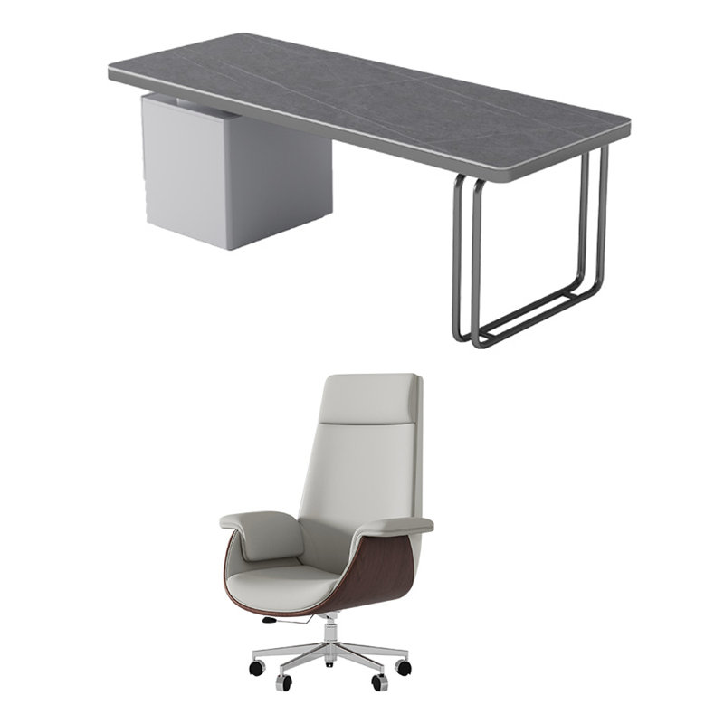Italian minimalist stone slab desk