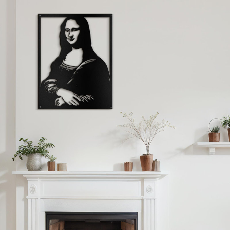 Décoration murale en métal, H 24 po x l 16 po x P 0,05 po, Noir