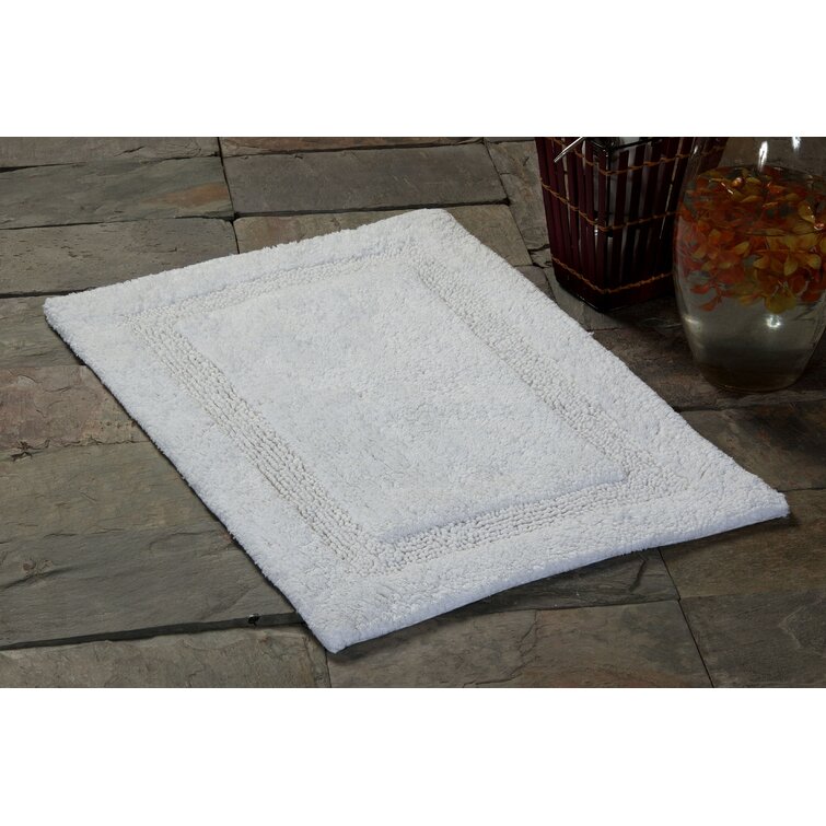 Alcott Hill Berrywood Tufted Rectangle Non-Slip Bath Rug Size: 17 W x 24 L, Color: Navy