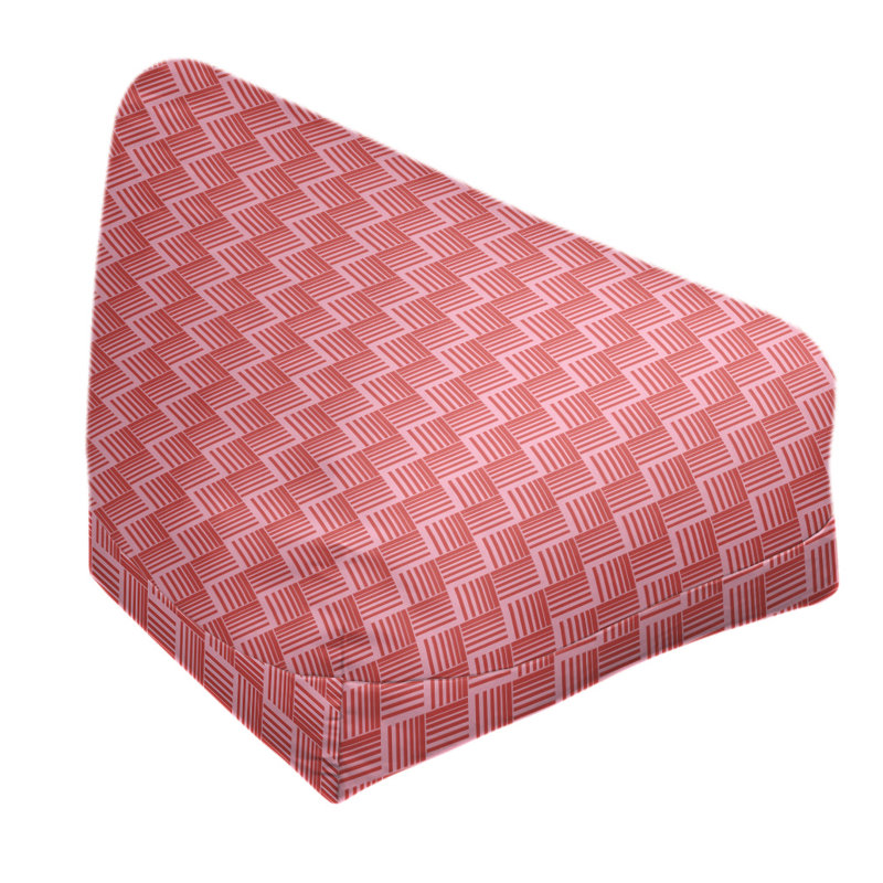 Bean Bag Chair & Lounger, 25" H x 27" W x 30" D, Light Pink/Red