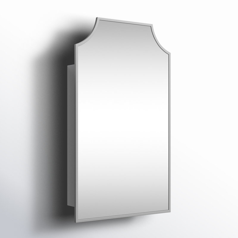 Simone Medicine Cabinet, Recess and Surface Mount, Silver