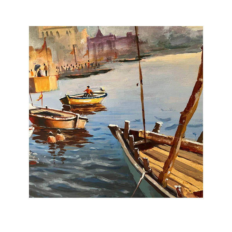 Banaras Ghat | Acrylique sur toile | Par Kulwinder Singh
